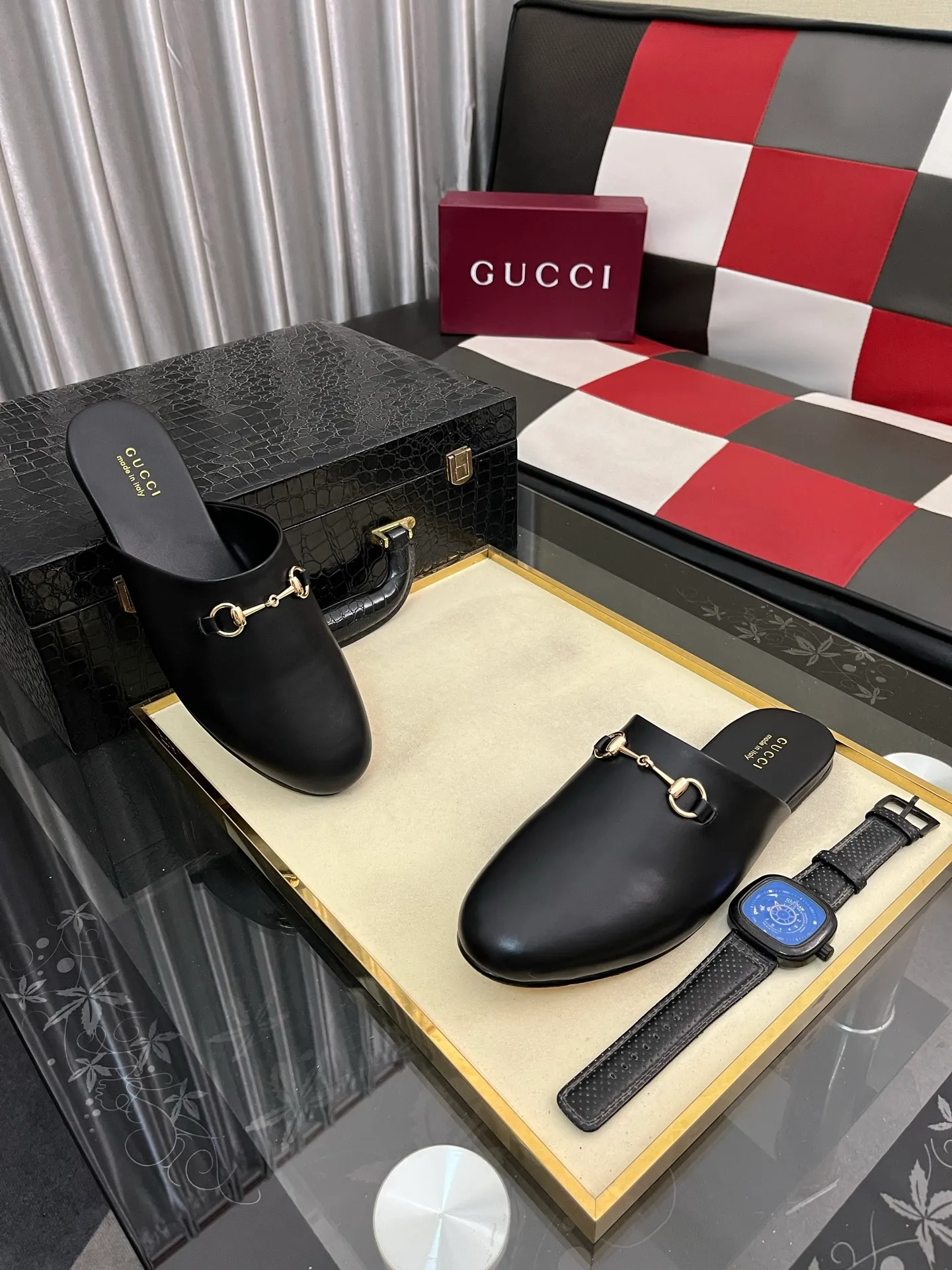 Men's shoes 💰480⌚️⌚️[Gucci] 2024 new season half-slip men's shoes, made of Italian imported first-layer frosted cowhide➕sheepskin lining, original hardware buckle, original combination wear-resistant outsole, real shot 🎬 Very comfortable on the feet, size 36-44